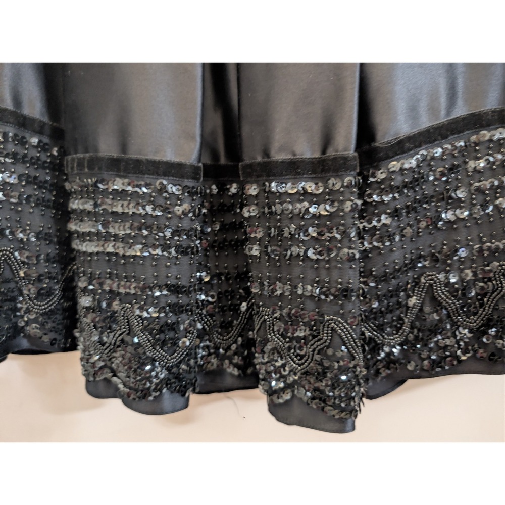NWT Magaschoni Luxury Skirt Silk Black Pleated Hand Beaded Whimsigoth Sz 6 $428 - Picture 13 of 16